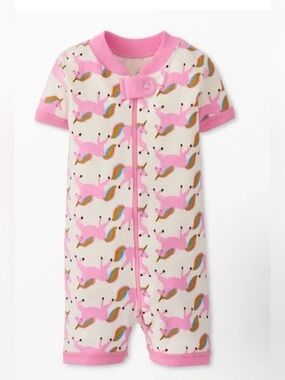 Hanna Andersson Unicorn Shortie Sleeper 2 Way Zipper Size 3-6 months